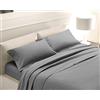SpazioTessile - Una Federa Cuscino 52x82cm a 3 Volani in Finissmo Percalle Morbido e Setoso, Federe Cuscino Letto Cotone Certificato Oeko-Tex, Biancheria da Letto Made in Italy - Peltro