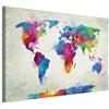 Cuadros B&D XXL - Quadro Mappa del Mondo 90x60 cm 1 Pezzo - Stampa su Tela Canvas con Struttura - Quadri Moderni Camera da Letto - Murale Arte Decorazioni da Parete Carta Geografica 020113-261