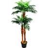 Decovego Palmizio Palma Cocco Pianta Albero Artificiale 170cm Legno Naturale