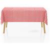PARAMAISON Tovaglia Antimacchia Impermeabile 140x450 Rettangolare | Design Quadretti Country Rosso | Copritavolo Idrorepellente per Cucina, Soggiorno e Ristorazione