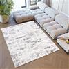 TAPISO Sky Tappeto Salotto Moderno Soggiorno Sala Camera da Letto Stanza Ragazzi Design Astratto Vintage Look Usato Sfumato tonalità Gray Beige Pelo Corto 160 x 220 cm