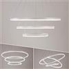 UNIVERSO Lampadario sospeso led 48w cerchi pendente con anelli bianco stile moderno per camera salotto (Luce naturale)