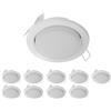 ledscom.de 10 LED faretto da incasso Zobe piatto GX53 bianco opaco rotondo 6,105W 560lm 107mm Ø cerchio bullone 90mm Ø