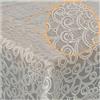 ANRO Tovaglia cerata, lavabile, in vinile, effetto pizzo, 140 x 138 cm, motivo floreale, beige, lavabile