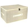 VR VETRINEINRETE Vetrineinrete® Scatola box porta abiti contenitore organizer portaoggetti per armadi con chiusura zip cerniera 35x45x20 cm (Beige)