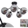 HOFSTEIN Plafoniera Gastor, lampada da soffitto in metallo/vetro di colore nero/fumo, lampada moderna in design vintage/retrò, paralumi Ø 15 cm, 5 x E14, sala da pranzo, cucina, soggiorno, camera da