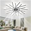 TuoyuanW Lampadario Con Ventilatore Da Soffitto Memoria Dimmerabile LED Soggiorno Ventilatore Da Soffitto Con Luce 6 Velocità Reversibile Plafoniera Con Ventilatore Con Telecomando E APP-Black||100CM