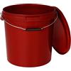 BenBow Secchio con coperchio, 30 l, rosso, 20 x 30 litri - Alimentare stabile ermetico a prova di perdite neutro inodore contenitore in plastica con manico in metallo vuoto - per uso domestico