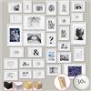 bomoe Set di 30 Cornici per foto Emotion 10x 10x15 cm, 15x 13x18 cm, 5x 20x30 cm - Per foto in diverse dimensioni - Bianco - Cornice foto multipla per Collage - cornici in legno da parete