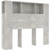 vidaXL Testiera con Scomparti Grigio Cemento 120x18,5x102,5 cm