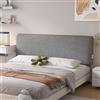 LZTET Testata Letto Cuscini,Tessuti di Cotone E Lino,Copri Testata Letto Universale,Copritestiera Protezione Lavabile,Addensare Anti-Graffio Anti-Polvere(160 * 60 * 6cm(Paste),Light Gray)