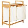 AD.CON Cesto portabiancheria in bambù ripiano per il bagno portabiancheria in bambù sacchetto per il bucato ripiano per il bagno selezionatore di biancheria 63x33x74 cm Beige