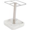 Holigie Portaspazzolino, Portaspazzolino a Tre Slot in Acciaio Inossidabile 304 con Base in Stile Marmo, Portaspazzolino per Bagni Vanity Hotel Controsoffitto (Argento)