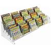 DesignPlex Espositore gratta e vinci da banco in plexiglass trasparente a 25 tasche Misure: 61 x 22 x H16 cm
