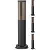 ledscom.de 4 luci da vialetto/lampioni da giardino/lampade da giardino PORU per esterni, effetto fumé, IP44, 39 cm, nero, 1x E27 max. 40W
