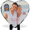 LolaPix Pietra Ardesia personalizzata con foto, immagine o testo. Forma di cuore 15x15cm. Diverse dimensioni e forme disponibili.