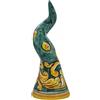 sicilia bedda - Corno Portafortuna Ceramica Caltagirone Dipinto e Decorato a Mano - Prodotto 100% Artigianale (Altezza 15x6, Maioliche Verdi)