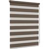 Jalousiescout Zebra Tenda a Rullo—Doppia Giorno e Notte klemmfix 60 x 120 cm Marrone-scuro Traslucida per Porte e Finestre, 3 Montaggio con e senza Foratura per Tutte le Stanze
