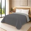 NARCISO - Trapunta Matrimoniale Primaverile con Trama Lavorata dal Design Classico, Trapuntino Ideale per la Mezza Stagione, Copriletto Matrimoniale Leggero (Grigio Scuro/Grigio Chiaro)