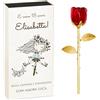 Maverton Rosa Stabilizzata Eterna in Vetro in Scatola Personalizzata - Rose stabilizzate di Cristallo - Soprammobili moderni - Rosso - Oro - Idea Regalo Donna - compleanno