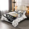 Loussiesd Letto trapuntato con gufi, per bambini, simpatica tazza kawaii, Trapunta 200x200cm per camera da letto, animale dei cartoni animati, uccello, coperta in peluche a pois e strisce,