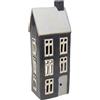 Home of Christmas Casa delle luci | Casa per candeline | Casa delle luci | Portacandeline | Portacandele | Ceramica (Blu scuro/Beige 27x10x9 cm)