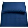 Lingerie Shop Set Lenzuola Letto Singolo Cotone Sotto Sopra + Federa Vari Colori Tinta Unita (Blu Scuro, Singolo)