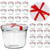 CapCro Set di vasetti in Vetro 230 ML To 82 - Coperchio Vari Colori a Scelta - marmellata conserva Bianco con Fiocco