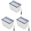 ledscom.de 3 pezzi LED pavimentazione pietra terra luce da incasso CUS per esterni, IP67, angolare, 8 x 5cm, bianco caldo