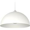 L+ Lampadario a Sospensione Moderno per Cucina e Soggiorno | Lampada Mezza Sfera Metallo 40cm E27 | Design Industriale Made in Italy (Bianco RAL 9016, Cavo 80cm)