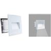CLICLED Segnapasso led 4w luce fredda rettangolare bianco cornice vetro faretto interno