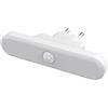 Electron Luce notturna, con sensore di movimento e crepuscolare, spina italiana 10A, con funzione luce di emergenza, ideale per cameretta bambini, corridoio, colore bianco, potenza 0,8W