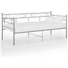 vidaXL Divano letto Struttura letto in metallo grigio 90x200 cm
