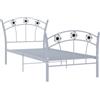 vidaXL Letto singolo vidaXL con motivo calcistico, metallo grigio, 90x200 cm
