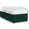 vidaXL Struttura letto senza materasso verde scuro 80x200 cm velluto
