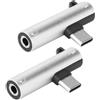 OEM Adattatore universale per cuffie - 2 in 1 - Adattatore audio con vite a testa tonda - Argento