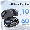 CASCHO Cuffie sportive Bluetooth CASCHO, cuffie wireless Bluetooth 5.3, 60 ore di autonomia con bassi profondi, cuffie intrauricolari con microfono ENC a 4 canali per una ricezione cristallina