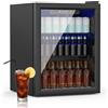 DollarDash Frigorifero per bevande, 70 lattine/50 l, mini frigorifero con porta trasparente per birra o vino, piccolo frigorifero autoportante con ripiano regolabile e display digitale (nero)