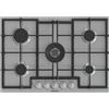 Hisense GMED773X Piano Cottura a gas cm. 74, Inox Easy clean, Griglie in Ghisa, 1 Bruciatore WOK