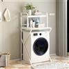 Nordivo Piano 3 Lavatrice Scaffale,Tamburo Lavastoviglie Ripiano Di Stoccaggio,Mobile Sopra Lavatrice,Colonna Lavatrice Asciugatrice,Per Bagno, Lavanderia(White,150cm/59.5in)