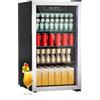 DollarDash Frigorifero per bevande, 80L/115 lattine, mini frigorifero con porta trasparente per birra, limo, vino, piccolo frigorifero autoportante con ripiano regolabile e indicatore LED (argento)