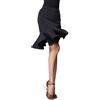 MEECHI Gonne da Ballo Latino da Donna Gonna da Ballo Latino con Volant Irregolare Skirt da Ballo Sexy con Spacco A Vita Alta for Rumba Samba Tango Jazz,Abbigliamento da Ballo for Allenamenti(Size:S)
