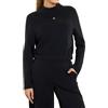Guess Felpa Donna V4YQ05KCAY2 Olympe High Neck Sweatshirt Jet Black con Logo AI25 Nero S