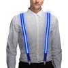 CHENGUAN Illuminazione a LED da Uomo,Per Miss/Uomini Cool Costume Accessorio LED Pantaloni Sospensioni Regolabili(ricarica USB) (blu)