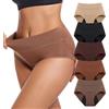 GYHCB Mutande Mestruali Donna Flusso Abbondante, Vita Alta Slip Mestruali con Rete Traspirante, Anti-Perdita e Lavabili Mutande Confezione da 5 (IT, Testo, 4XL, Regular, Regular, Colore di Maillard)