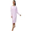 AMADINE Elegante Camicia da Notte Aperta, in Caldo Cotone con Applicazione in Pizzo. Ideale per partorienti.