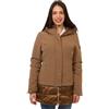 Yes Zee Giacca Parka da Donna con Cappuccio, Marrone Cammello, Inserto Trapuntato Lucido, Stile Casual Invernale TG-XL