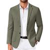 COOFANDY Giacca da uomo casual in maglia, slim fit, leggera, con due bottoni, Marrone, S