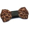 GIGETTO 1910 Papillon legno GIGETTO teschi Nodo ecopelle nero Made in Italy