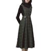 Cuteighteen Abito Senza Maniche con Cintura Scozzese per Donna Autunno Inverno Lana Elegante Midi Generale Grembiule Grembiule Abito, Verde, XL